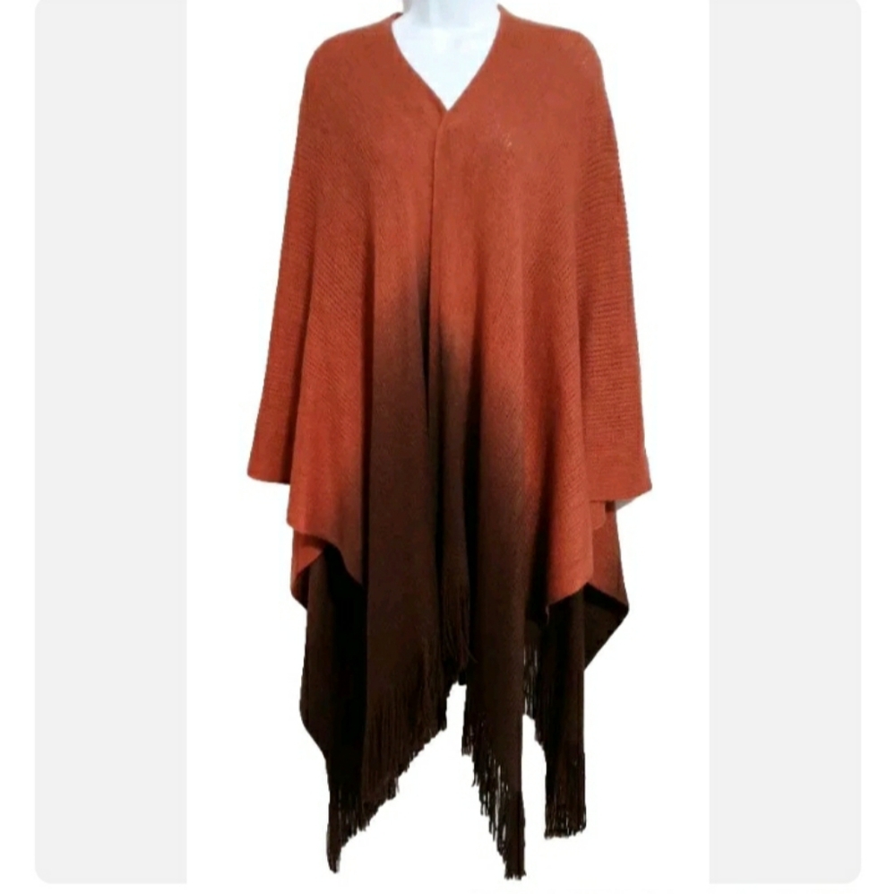 Women's Fringe Shawl Wrap Long Knit Sweater One Size Fits Most Just Jaime Brand